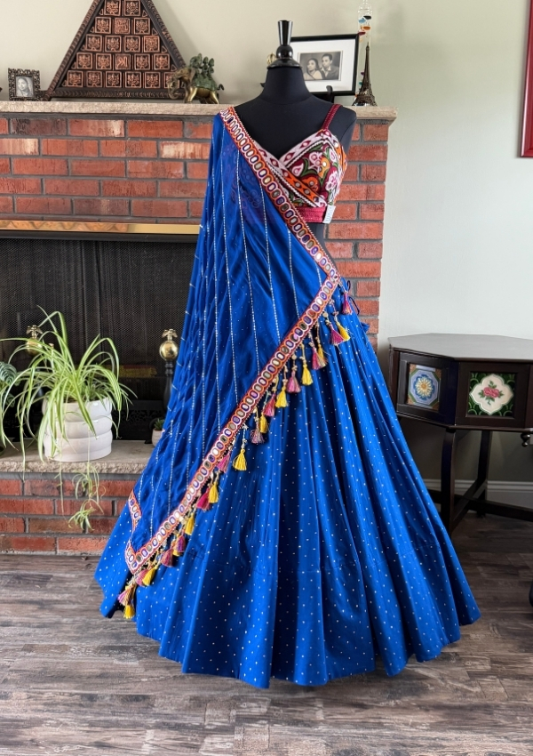 Royal Blue Kutchi Chaniya Choli